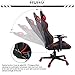 Ergonomic Gaming Chair Racing Style Adjustable High-Back PU Leather Office Chair Computer Desk Chair Executive and Ergonomic Style Swivel Video Chair with Headrest and Lumbar Support-Red