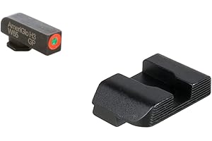AMERIGLO Protector Tritium Green Front/Rear Square Notch Sight Set Compatible with Glock Gen 1-4 9mm/.40/.380, Gen 5 10mm/.45
