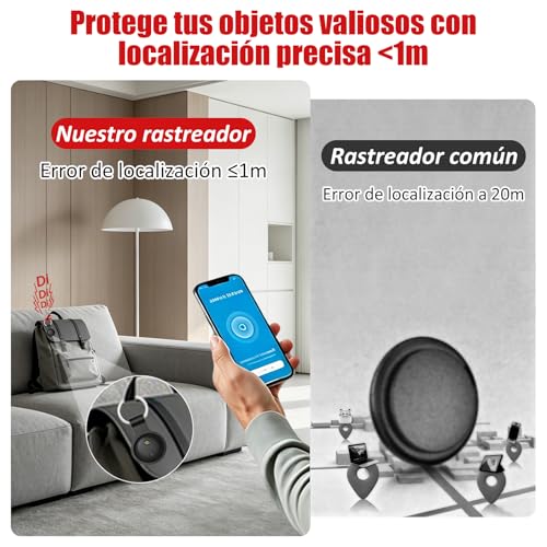 Acrebow Rastreador GPS Portátil sin Suscripción con Historial de Rutas, Localización Antipérdida, Compatible con iOS y Android, Localizador para Auto, Niños, Mascotas y Llaves(1PC, Negro)