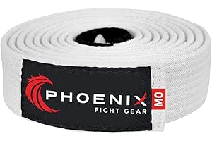 Phoenix Fight Gear Adult BJJ Belt for Jiu Jitsu, Brazilian Jiu Jitsu Belt with Ranking Sleeve Bar, IBJJF Competition Approved
