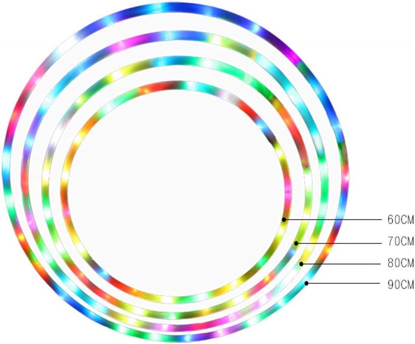 LED Hula-Hoop for Kids, Dance & Fitness Glow Weighted Light Up Hula-Hoops for Adults Fully Rechargeable and Collapsable, Colourful Strobing and Changing LED Lights (NO BATTERIES)
