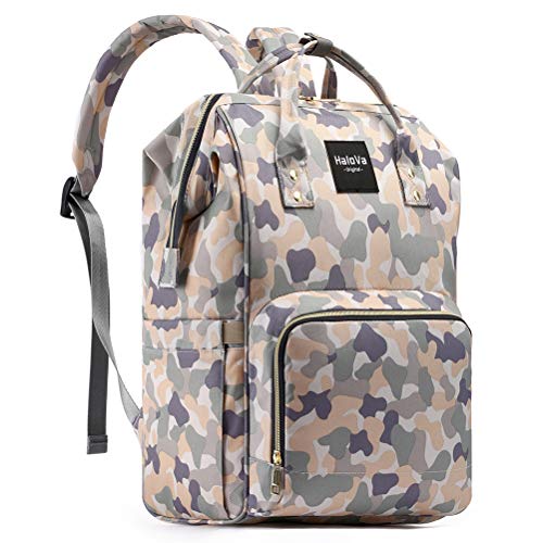 HaloVa Diaper Bag Multi-Function Waterproof Travel Backpack Nappy Bags for Baby Care, Large Capacity, Stylish and Durable, Camouflage Pink