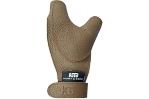 Hunt & Seek Thick Cow Leather Archery Hand Guard Protector Bow Glove for Traditional Long Recurve & Compound Bow