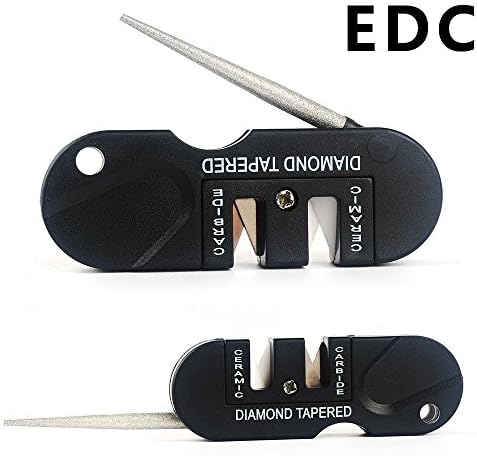 Pocket Multifunction Sharpener Foldaway Knife Sharpener Multi-Function Tool,Black