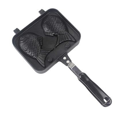 BESTONZON Antiadherente Sin Humo Sartén Calamar Quemando Waffle Molde Barbacoa Bandeja Multiusos de Cocina (Negro