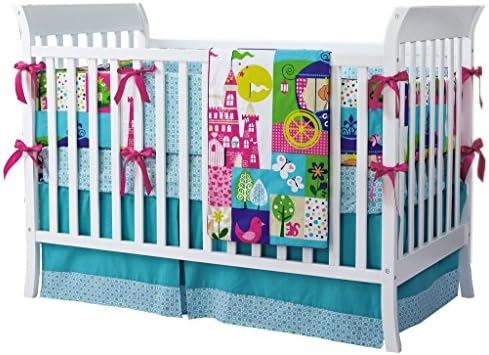 Turquoise 7pcs crib set Baby Bedding Set Crib Bedding Set Girl Nursery Crib Bumper bedding Fitted Sheet
