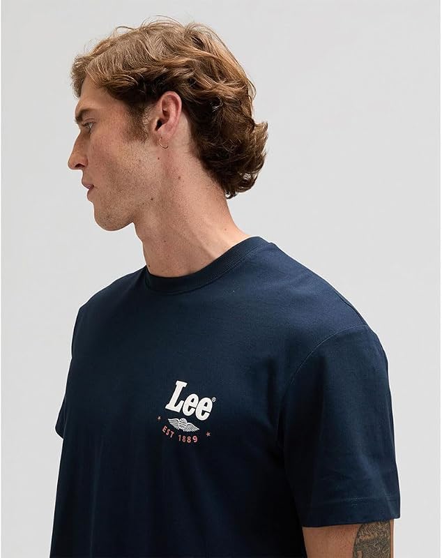 - T Shirt Herren - Regular Fit - Stamp Lee Tee - Rivet Navy