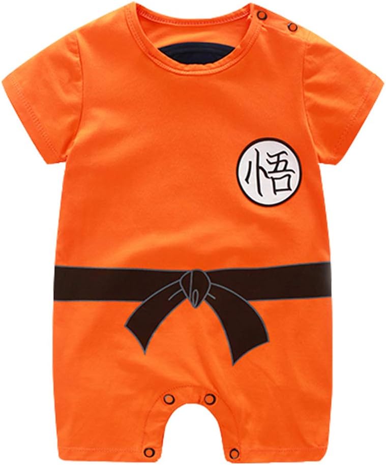 YEMOCILE Dragon Ball Z Design Baby Boys Girls Romper Cosplay Costume Goku-Inspired Infant Outfit Jumpsuit Clothes