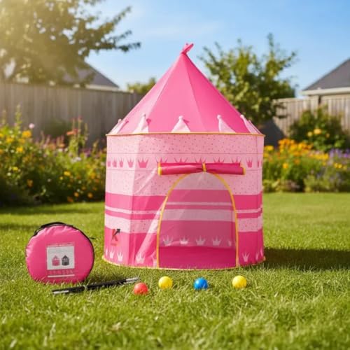 Barraca Infantil Cabana Infantil Menina E Menino Tenda Cabaninha Dobravel Castelo Das Princesas E Príncipes [ K-SELL IMPORTS ] (Rosa)