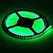 FAVOLCANO LED Strip Light Green IP65 Waterproof 12V DC SMD 3528 600 LEDs 120Leds/M 16.4 ft/5M Flexible LED Tape for Home Kitchen Bedroom Decoration (Adapters or Connector NOT Included)