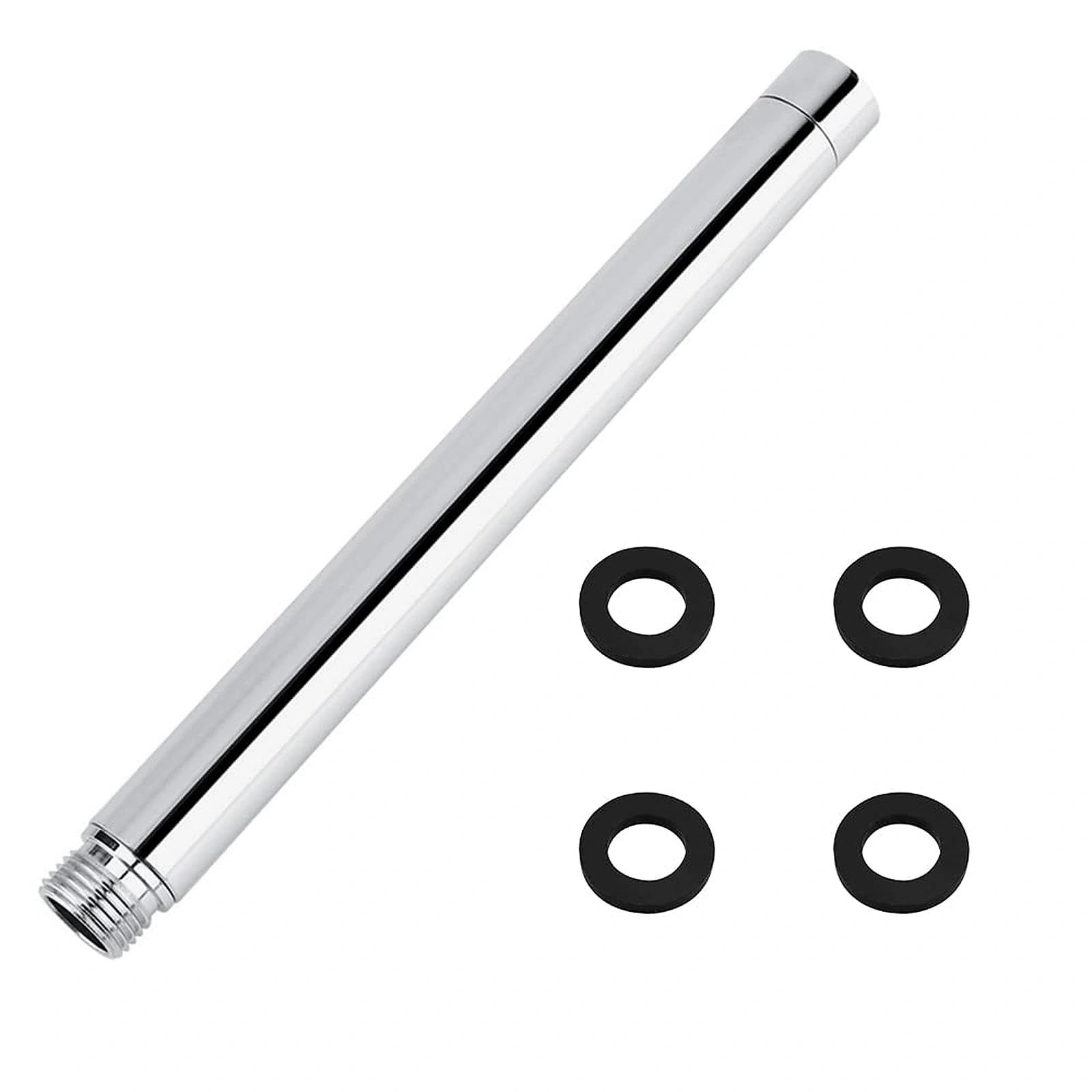 DXLing 28cm Round Shower Head Extension 304 Stainless Steel Shower Head Extension Arm G1/2" Straight ShowerHead Extender Pipe Handheld Shower Extension Pipe for Bathroom