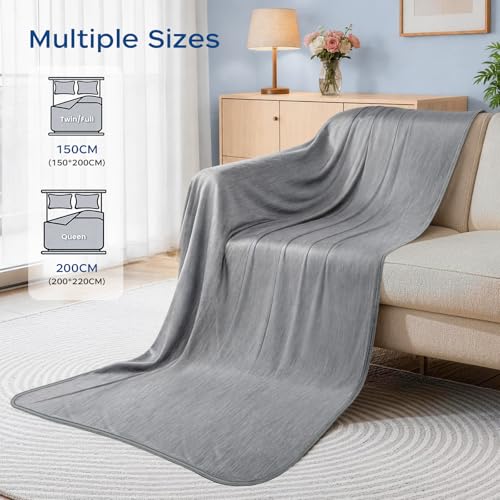 Esvyit Cooling Blanket, Summer Cooling Blanket, Q-Max > 0.4, Lightweight and Breathable Cooling Blanket for Children and Adults, Ideal for Bed and Sofa (200 x 220 cm)