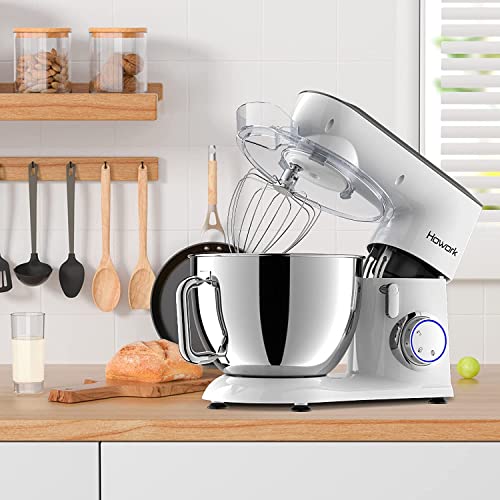HOWORK 800W Metal Stand Mixer, 9.5QT Bowl 10+PSpeed Food Mixer, Tilt