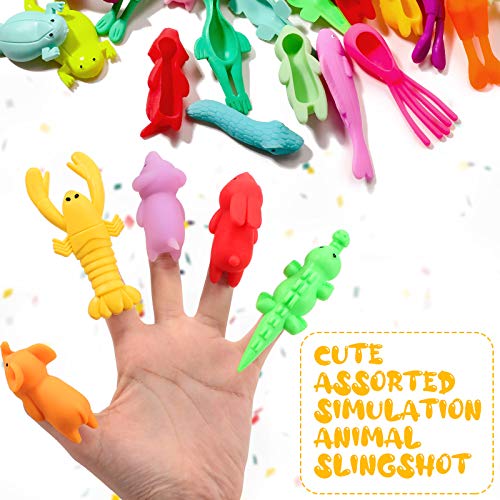 36 Pieces Finger Slingshot Animal Toys Animal Slingshots Stretchable