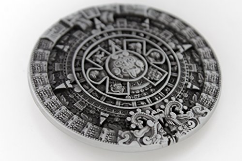 TFJ Men Women Fashion Belt Buckle Silver Metal Aztec Calendar Mayan