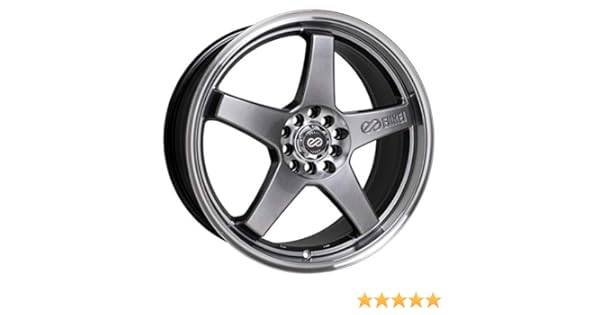 Enkei 17x7 EV5 (Hyper Black w/Machined Lip) Wheels/Rims 4x100/114.3 (446-770-0138HB) by