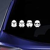 Bargain Max Decals Trooper Helmet Evolution Sticker Decal Notebook Car Laptop 5.5" (White)