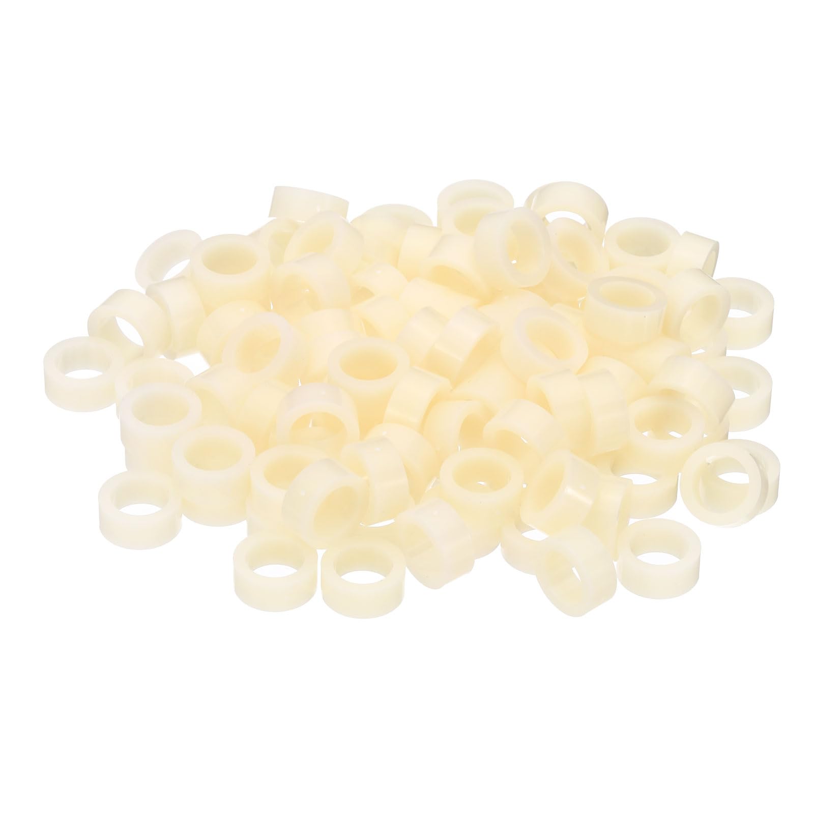 PATIKIL M8 Round Spacer Washer Set, 100 Pcs 8.2mm ID, 12mm OD, 5mm Length Plastic Standoff for M8 Screws