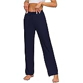 COLORFULLEAF Women's Bamboo Rayon Pajamas Pants Wide Leg Yoga Pants Casual Loose Cozy Sweatpants with Pockets