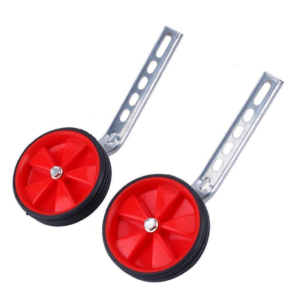 Demeras 1 Pair Kids Cycle Stabilisers Support Wheels, Universal Safe and Stable Bicycle Training Wheels for Kids Outdoor Bike Exercise 12-20in Adjustable Auxiliary Wheel