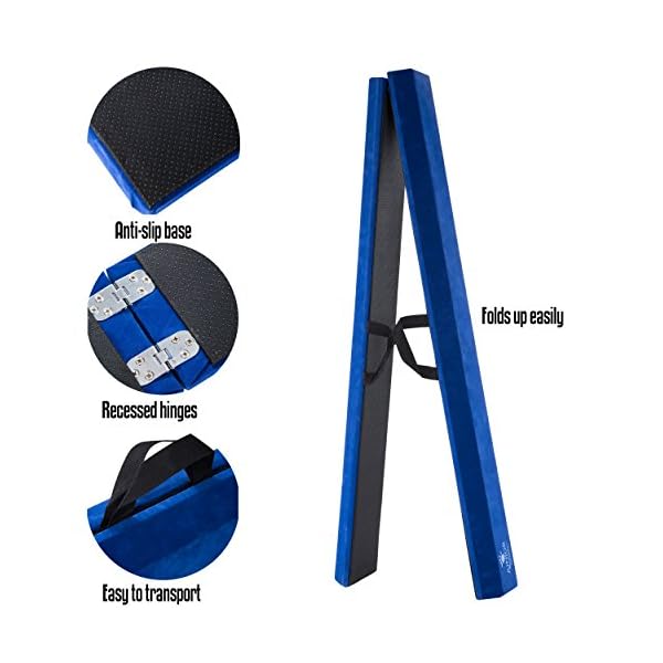 Junior Gymnastics Balance Beam 8 Ft Folding Wood Core Low Floor Beam