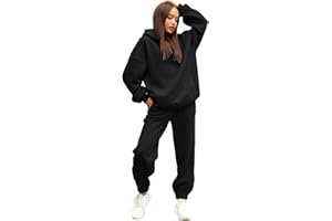 Lainuyoah Sweatsuits For Women Set 2 Piece Hoodie Fall Long Sleeve Pullover And Long Pants Lounge Sets Oversize Y2K Tracksuit