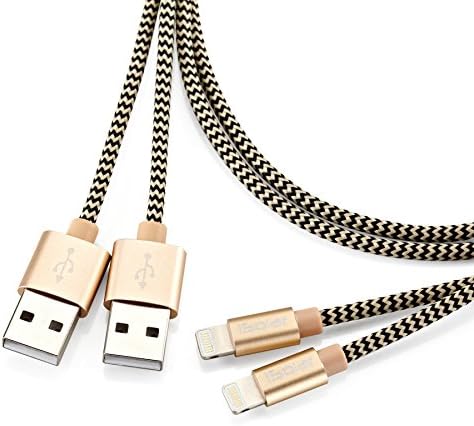 [2 Pack]iSolar USB Cable 3FT（1 meter） for iPhone7 7 Plus 6s 6 Plus 5s SE 5c 5,iPad mini, iPad Air,Nylon Braided Lightning Charger to Cable Data Syncing Cord