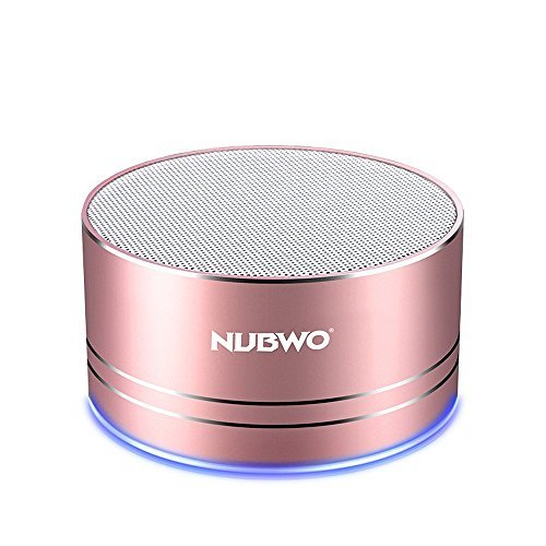 Portable Bluetooth Speakers,NUBWO mini Wireless Outdoor Speakers V4.1,Richer sound and Bass,TF crad slot,3.5mm AUX,Build-in microphone for iphone/Andriod/Tablet（Rose Gold)