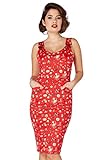 Voodoo Vixen Rockabilly Tattoo Nautical Pin Up 50's Red Pencil Dress (M)