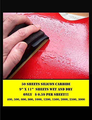 250 Sheet Wet & Dry Silicone Carbide Sand Paper 5 Pack Combo! (9 x 11 INCHES) Pick 5 Grits 400, 500, 600, 800, 1000, 1200, 1500, 2000, 2500, 3000