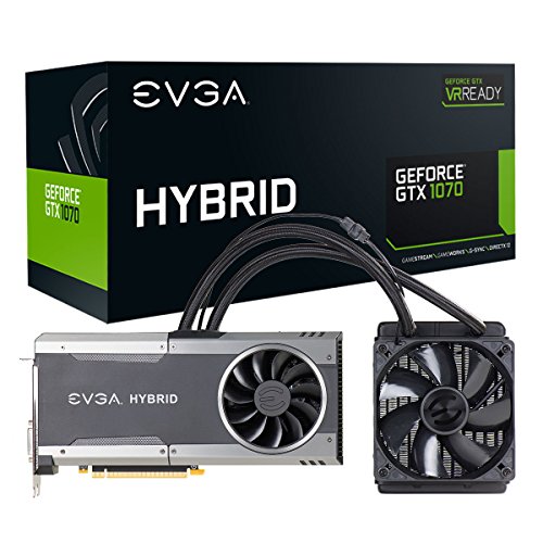 EVGA GeForce GTX 1070 FTW HYBRID GAMING, 8GB GDDR5, RGB LED, All-In-One Watercooling with 10CM FAN, 10 Power Phases, Double BIOS, DX12 OSD Support (PXOC) 08G-P4-6278-KR (Best Gtx 1070 Version)