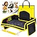 OKIKI Kids Travel Tray for Car Seat Including Carry Bag & 6 Stickers Bundle (Black)