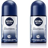 NIVEA Men Brightening Roll-On Deodorant 50ml | 72H Sweat & Odor Protection | Vitamin C & Licorice Extract | Alcohol-Free | Skin Brightening Underarm Care | Long-Lasting Freshness, Pack of 2