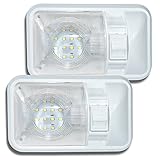 Leisure LED 2 Pack 12V Led RV Ceiling Dome Light RV Interior Lighting for Trailer Camper with Switch, Single Dome 280LM
