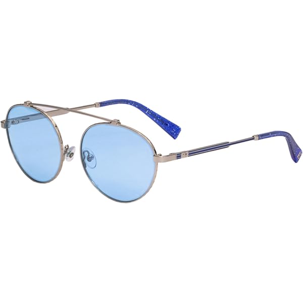 Elton John Touchdown - Blue Aviator Sunglasses Glasses w blue case & pink cloth Official Elton John Blue Star Light Up Glasses - Elton John main image 2
