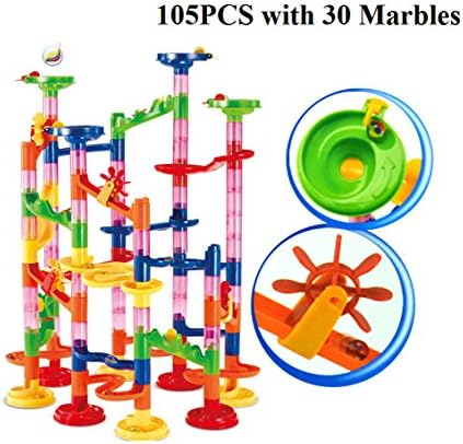 VIPAMZ Marble Run Super Set 105pcs Railway Games STEM Learning Toy Gift for Kids 4 5 6 + Year Old Boys Girls