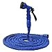 Flexible Expandable Garden Hose 25Feet,Yummy Sam Double Layer Latex Retractable Collapsible Garden Water Hose with 7 Functions Spray Nozzle,Expands to 3 Times Length (25Ft, Blue)