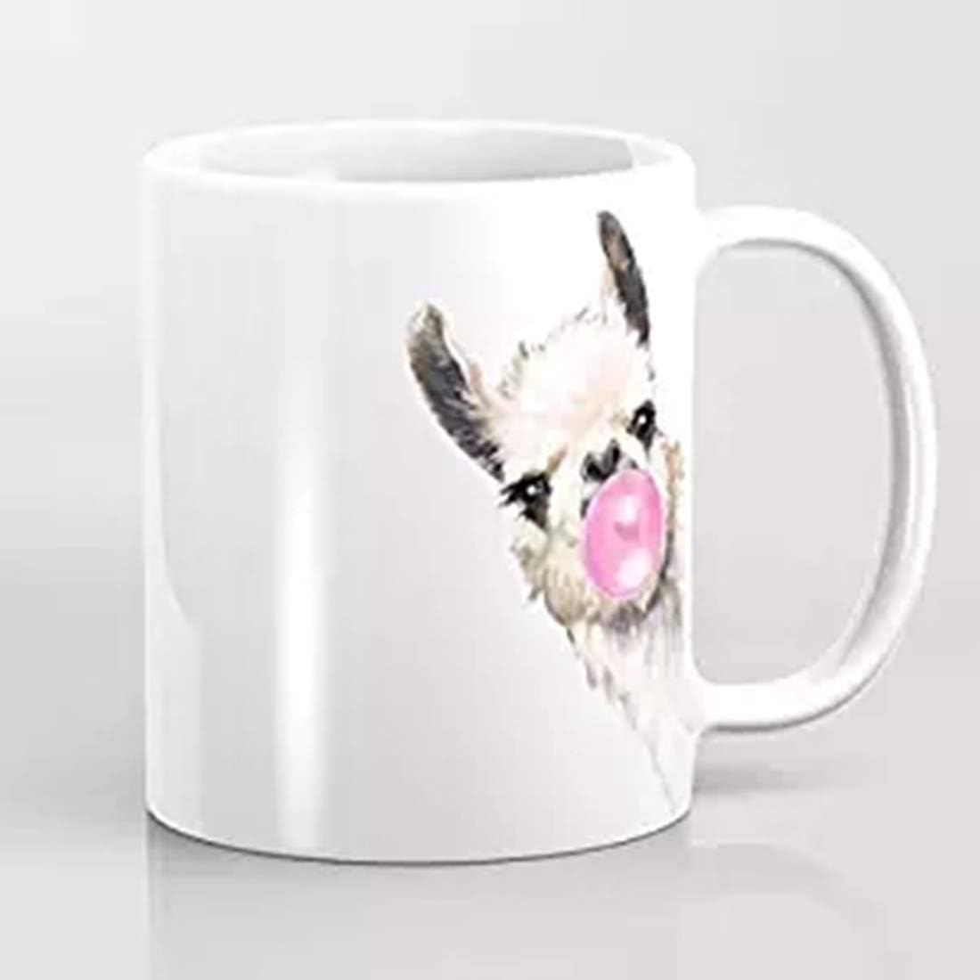 Bubble Gum Sneaky Llama Coffee Mug,Alpaca Mug, Llama Mug, Tea Cup, Bubblegum, Llama Coffee Mug, Ceramic Mug