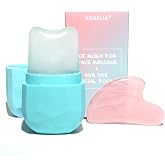VANALIA Ice Roller &amp; Gua Sha Set for Face, Eyes &amp; Neck - Blue | Silicone mold shapes ice for cooling roller &amp; gua sha&mdash;de-puffs eyes, tightens skin, and sculpts for a radiant refreshed face
