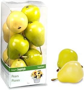 FloraCraft 9 Piece Decorative Mini Fruit Yellow/Green Pear