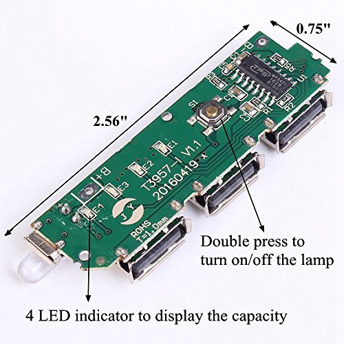 Icstation 3 Port 5V 2A 1A DIY Mobile Power Bank Motherboard 18650