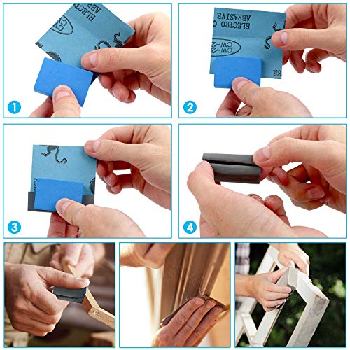 Hand Sander with Handle, Sanding Block Sandpaper Holder for Wood, Drywall, Metal, Autobody Polishing with Sanding Sponge HS24