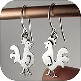 Chicken Earrings for Women Cute Silver Thanksgiving Earrings Funny Turkey Dangle Earring Thanksgiving Jewelry Outfits Accessories for Party Holiday Outfits Trendy Jewelry Gifts