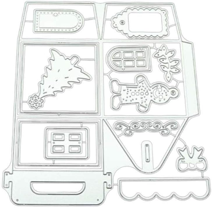 Topdo 1 Pcs Metal Die Cuts, Christmas Box Cutting Dies Embossing Stencil for DIY Scrapbooking Photo Album Decorative Embossing Paper Greeting Card Wedding Invitation Making Mould