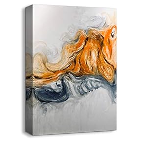 Canvas Wall Art Abstract Ink Painting Artwork for Home Prints Framed - 12x18 inches