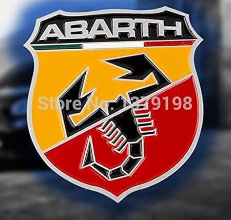 Amazon Abarthscorpionについて2個の3d再取り付けメタル車両ステッカー面白いステッカーで車のステッカークロームバッジエンブレム エンブレム 車 バイク