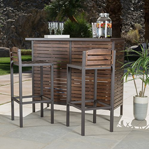 Isabel Acacia Bar With Barstools