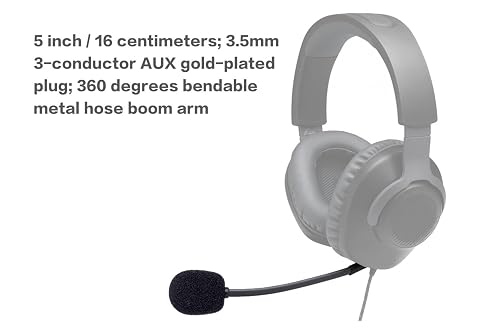 Replacement Gaming Boom Microphone With Noise Cancellation - Detachable 2.5mm Mic For 100+ Headsets