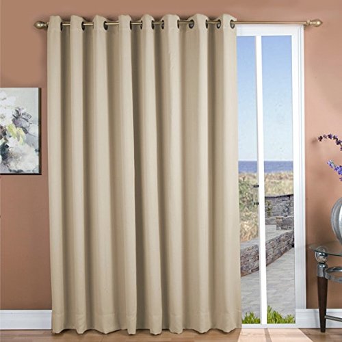 Ultimate Blackout Grommet Patio Panel With Wand, 112" X 84", Ivory