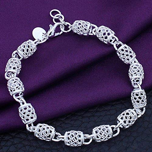 Women's 925 Silver Hollow Chain Bracelet Charm Wrist Bangle Clasp Gift for Mom,Girlfriend,wife - //medicalbooks.filipinodoctors.org